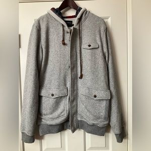 Billabong grey hoodie zip up winter coat size M‎